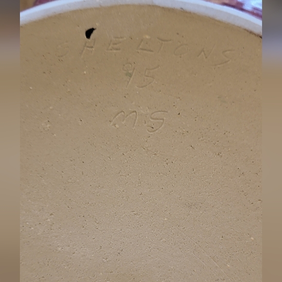 Sheltons North Carolina Pottery Dish Mauve Pink and Dark Blue Glaze 1995 - Picture 10 of 10